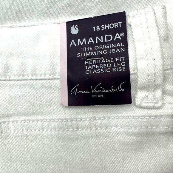 New Gloria Vanderbilt Amanda Jeans White 16 Short - Picture 7 of 7